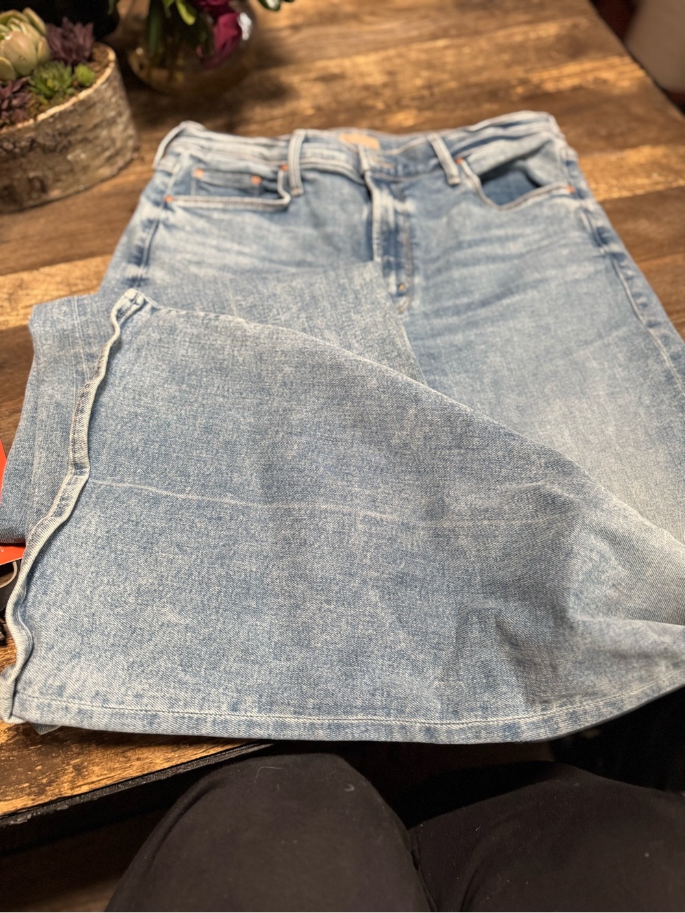 MOTHER Light Blue Denim 'The Twister Skimp' Skirt